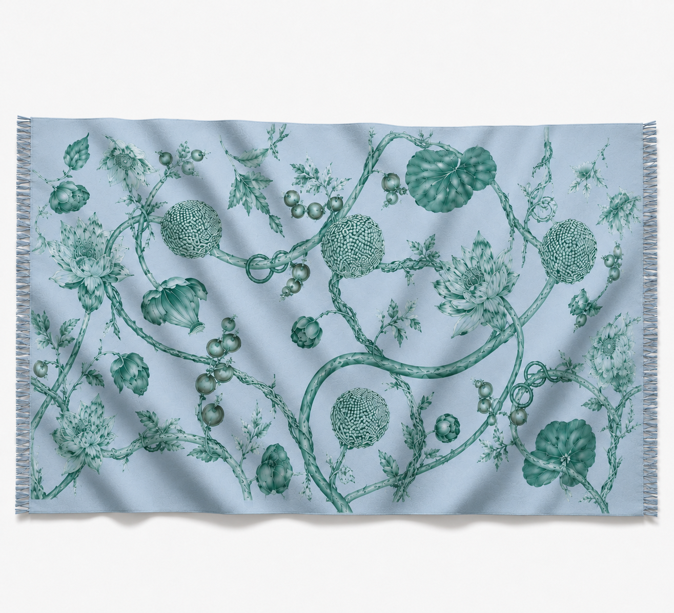 BOTANICAL CASHMERE SCARF - BAYOU