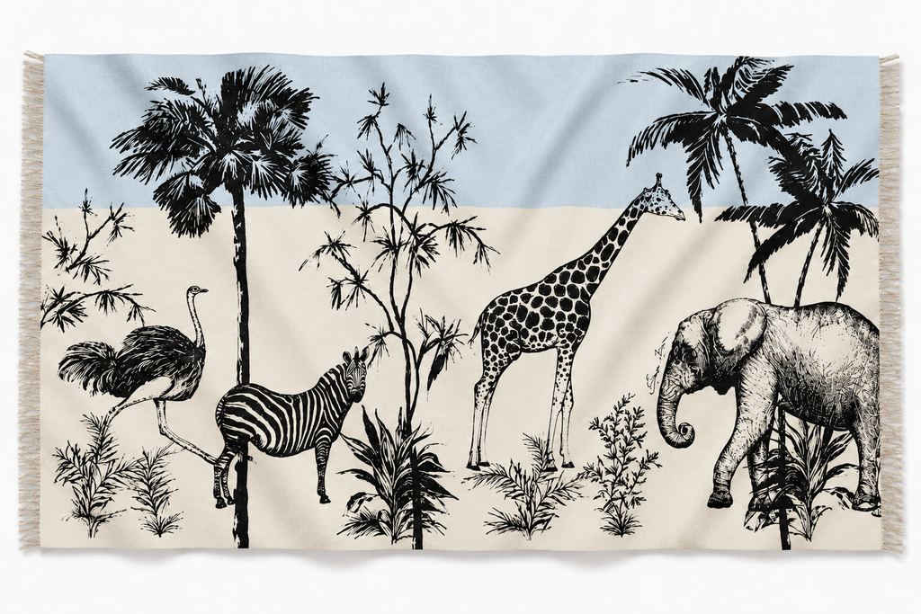 SAFARI CASHMERE SCARF - BLUE TONES