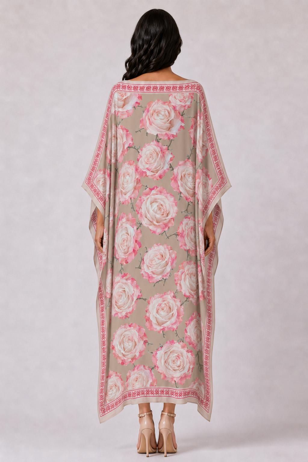 ROSES SILK TUNIC - TAUPE