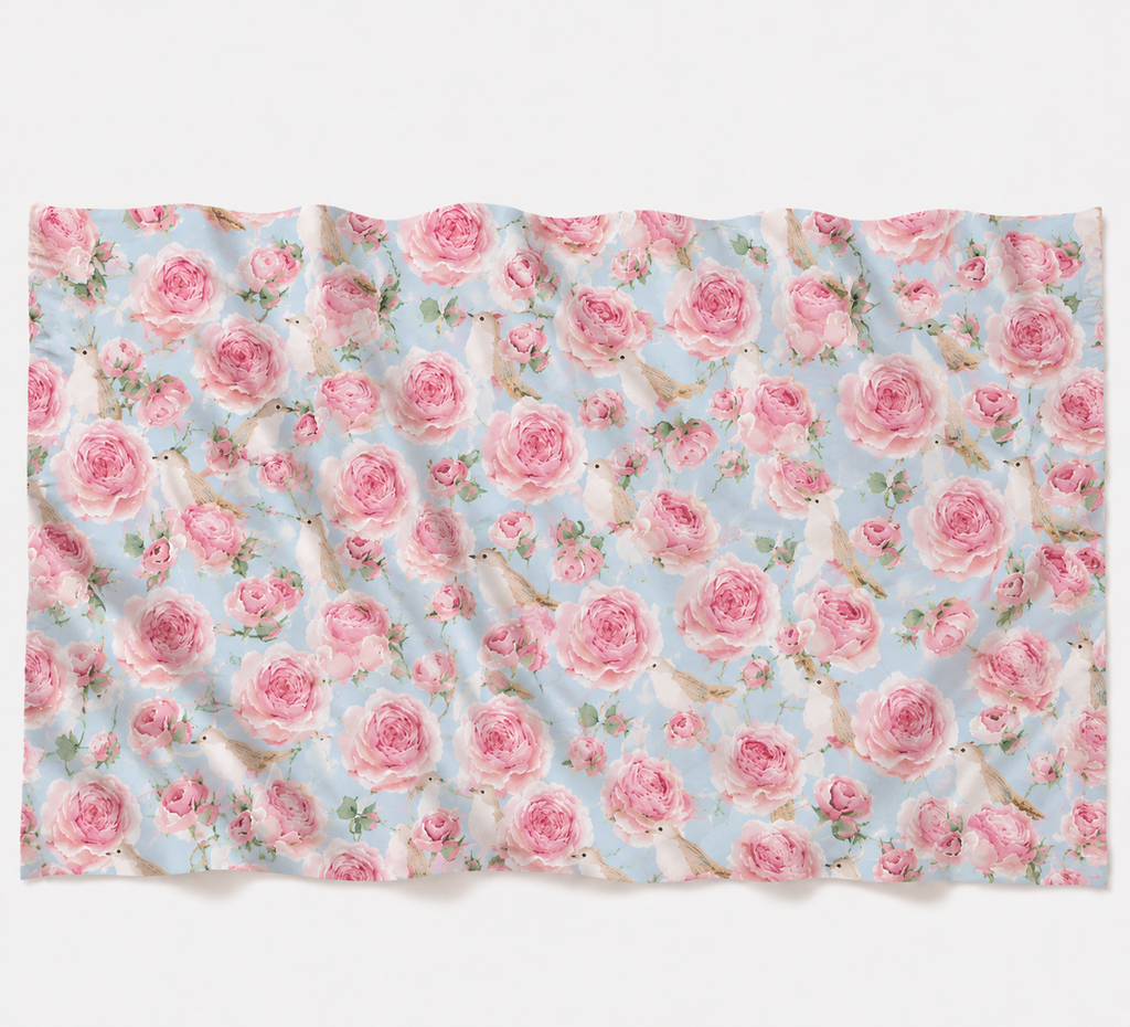GARDEN CASHMERE SCARF - LIGHT BLUE