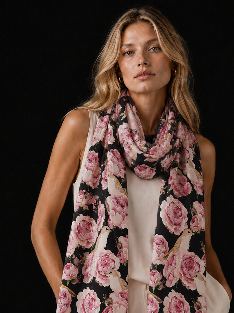 GARDEN CASHMERE SCARF - COMPOST