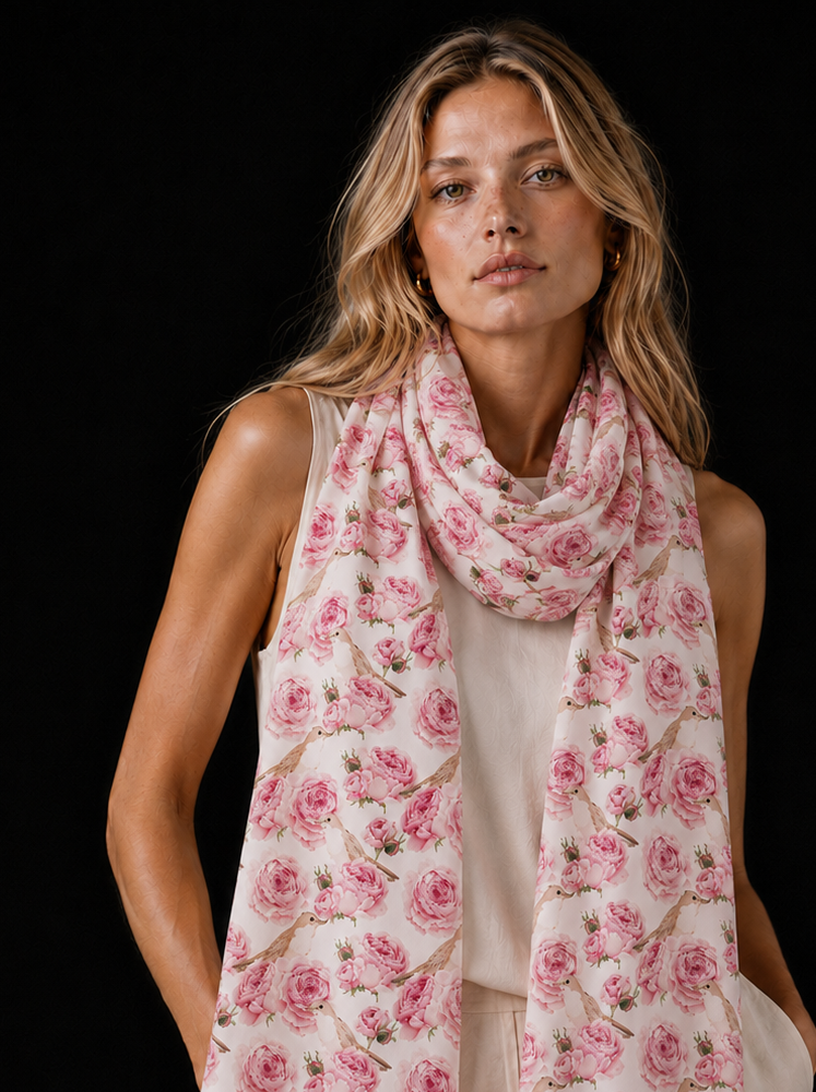 GARDEN CASHMERE SCARF - OFF WHITE