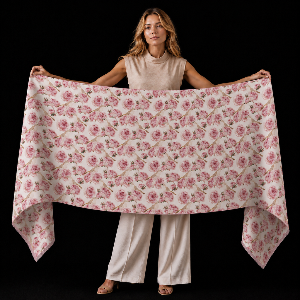GARDEN CASHMERE SCARF - OFF WHITE