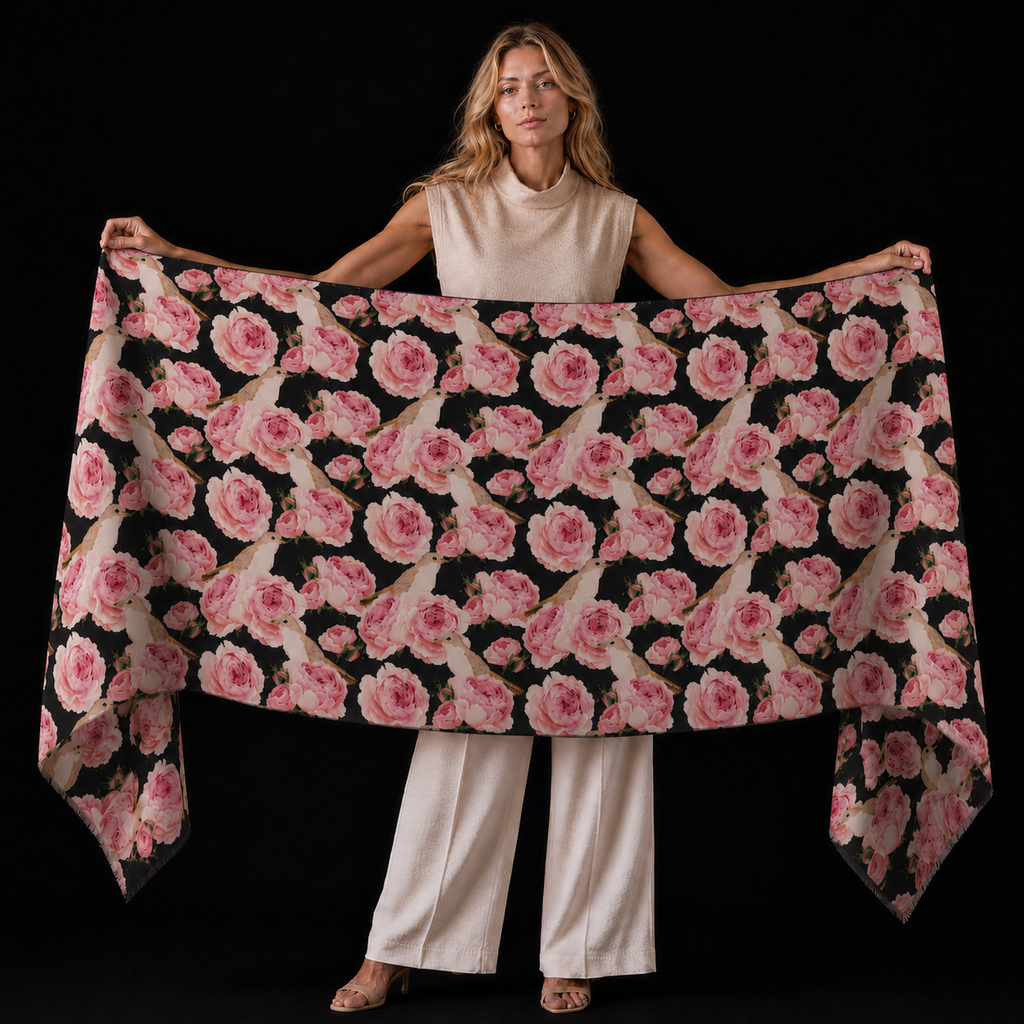 GARDEN CASHMERE SCARF - COMPOST