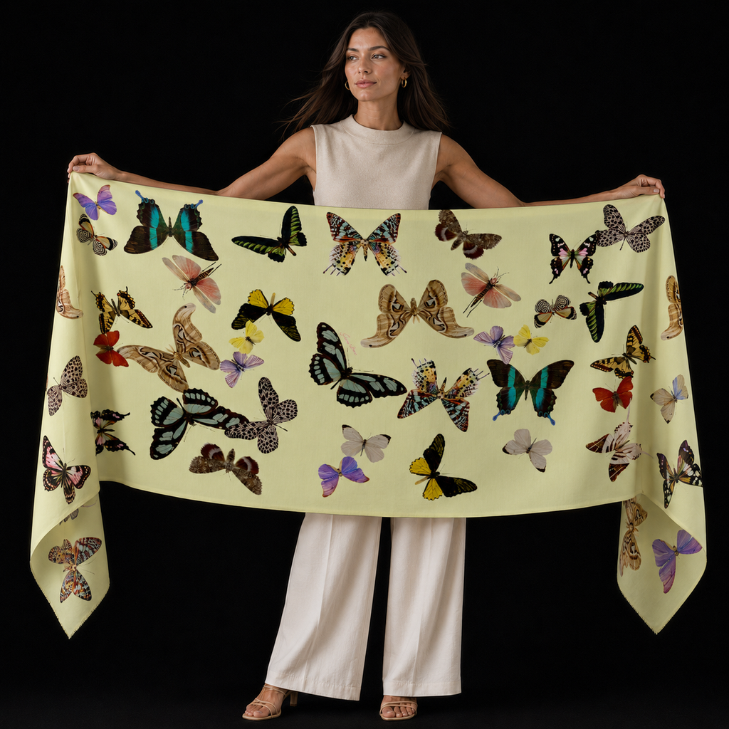 GLOWFLY CASHMERE SCARF - LEMON