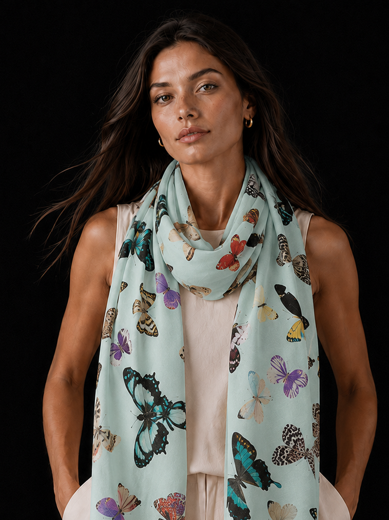 GLOWFLY CASHMERE SCARF - SAGE