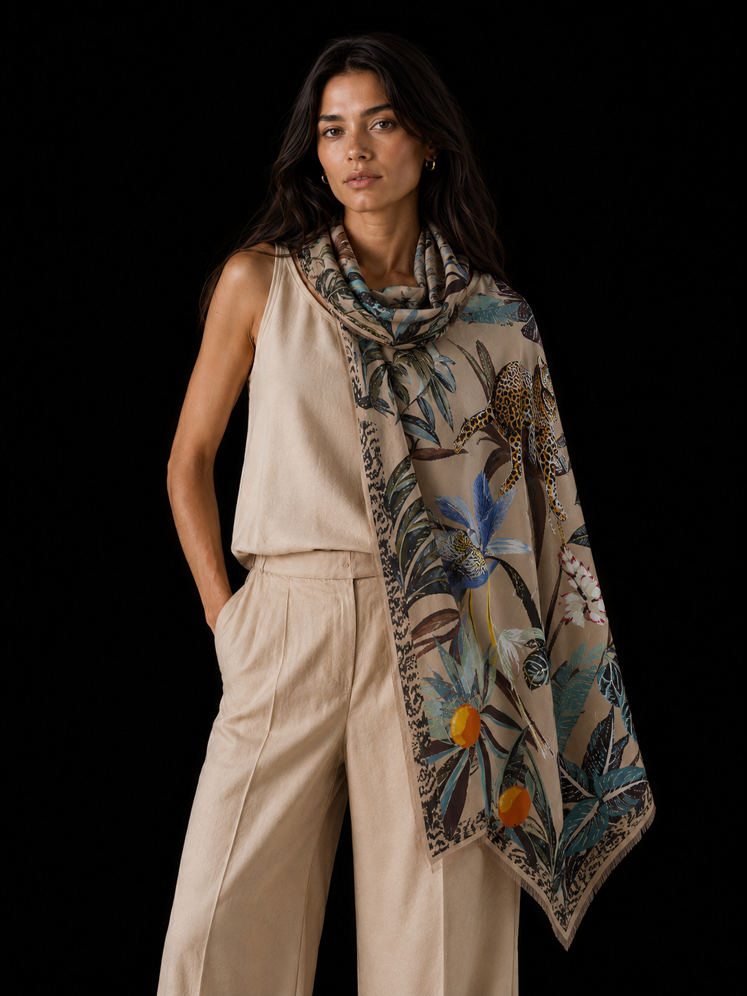 INSTINCT CASHMERE SCARF - TAUPE