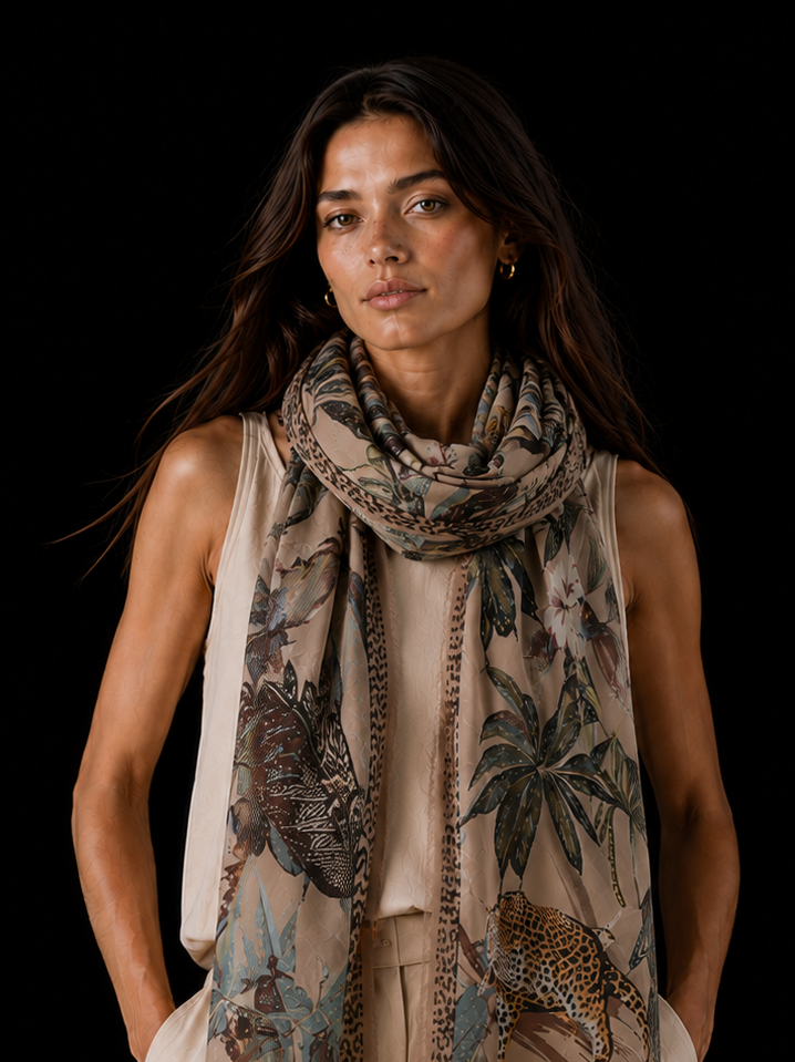INSTINCT CASHMERE SCARF - TAUPE