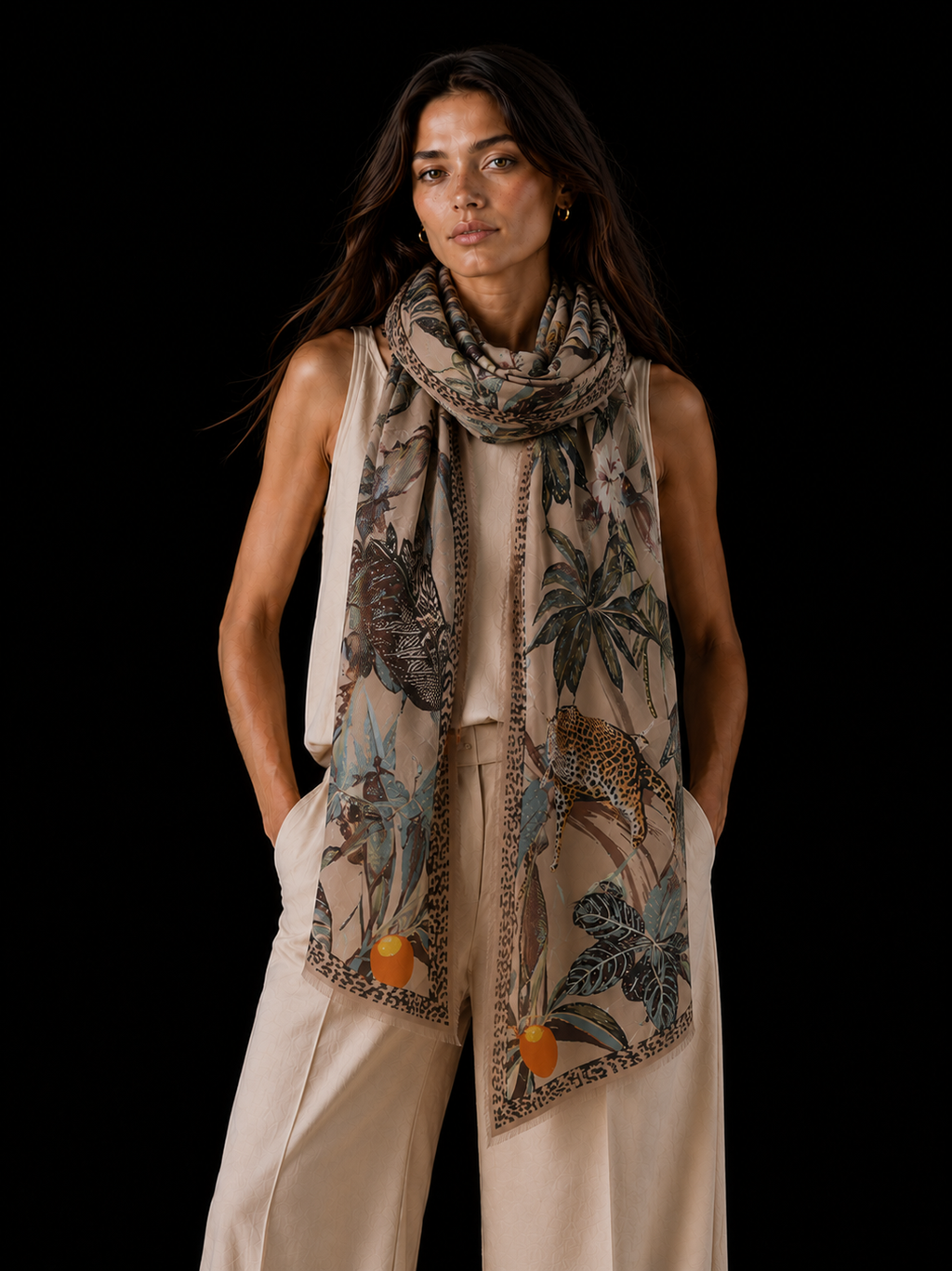 INSTINCT CASHMERE SCARF - TAUPE