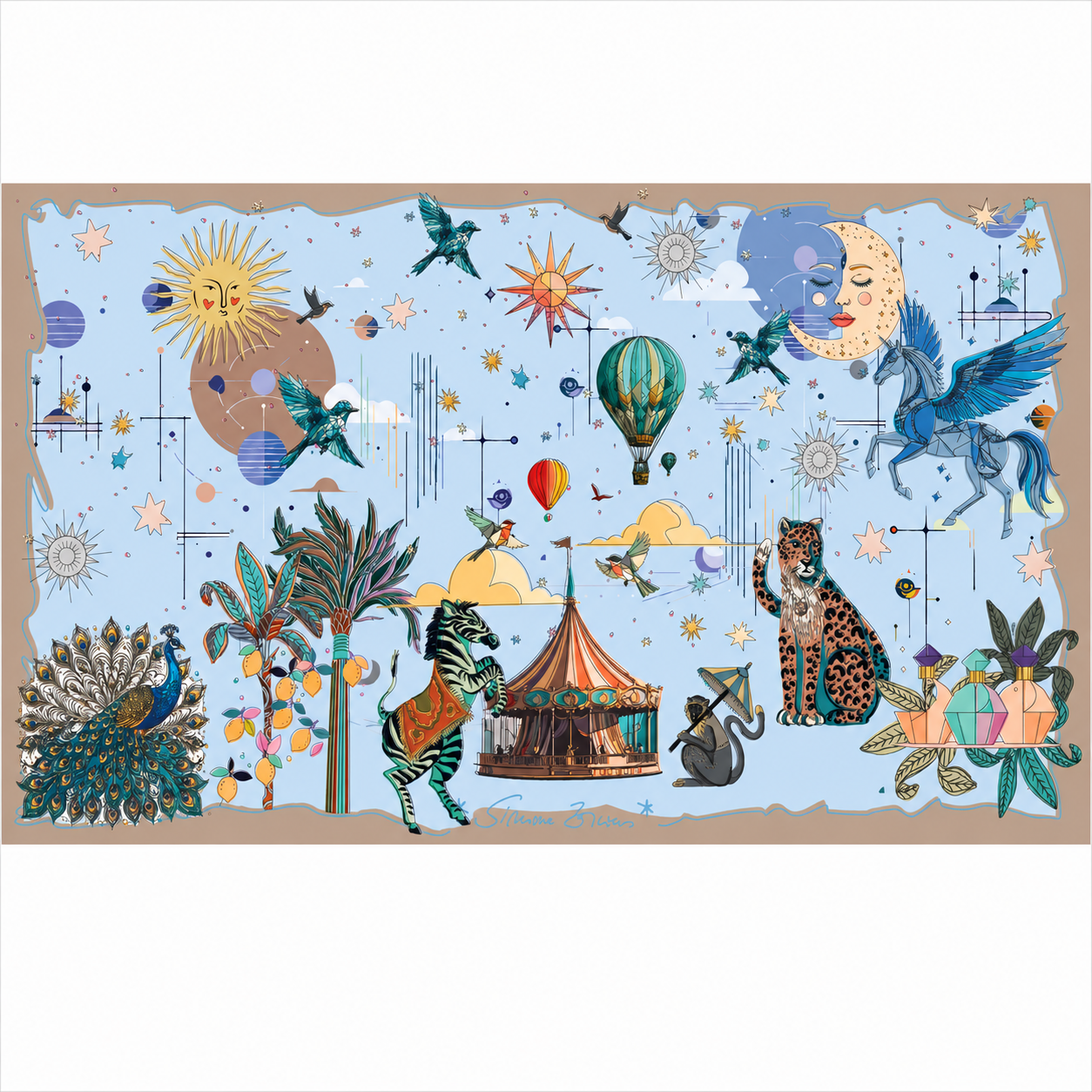 AURORA CASHMERE SCARF - LIGHT BLUE
