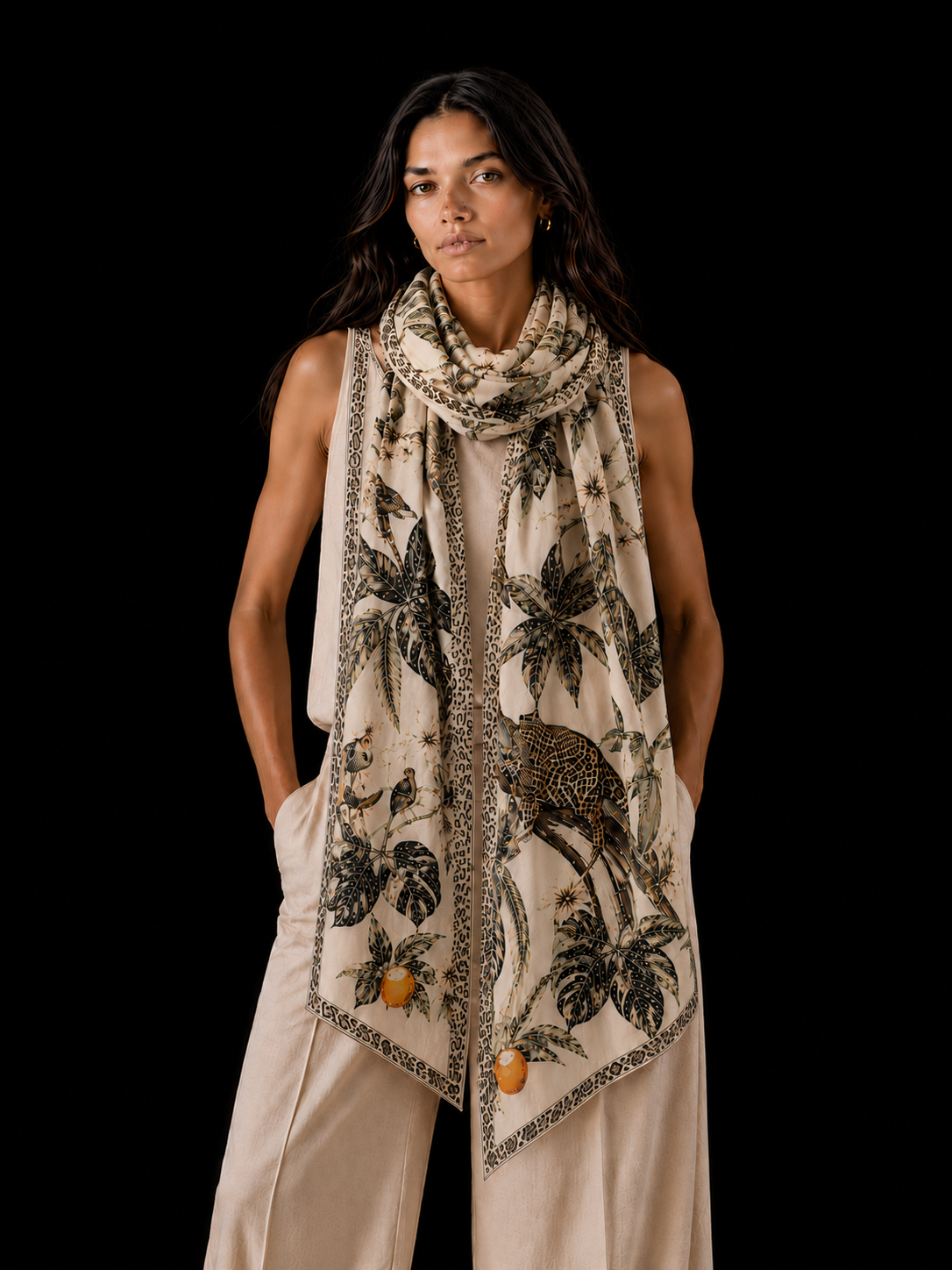 INSTINCT CASHMERE SCARF - OFF WHITE