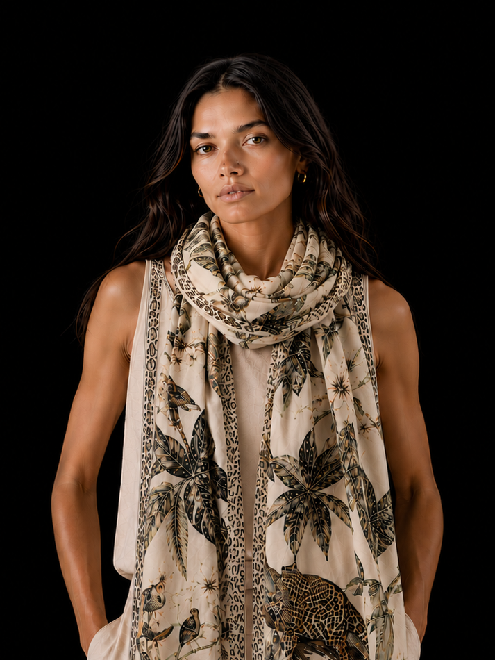 INSTINCT CASHMERE SCARF - OFF WHITE