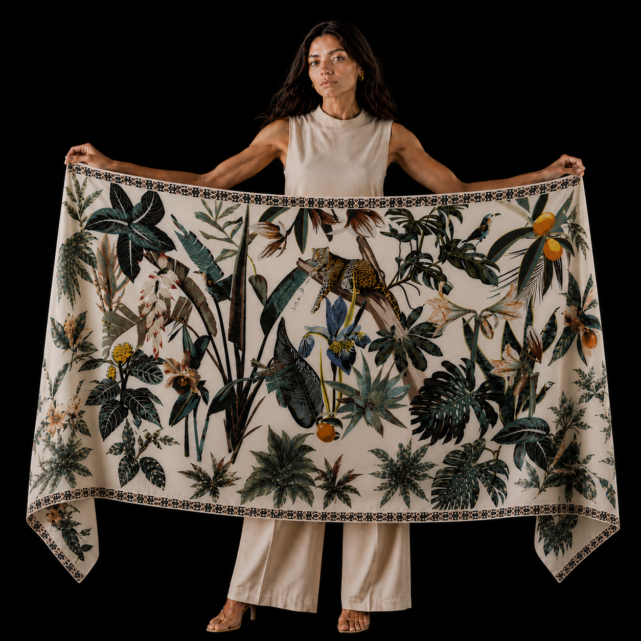 INSTINCT CASHMERE SCARF - OFF WHITE
