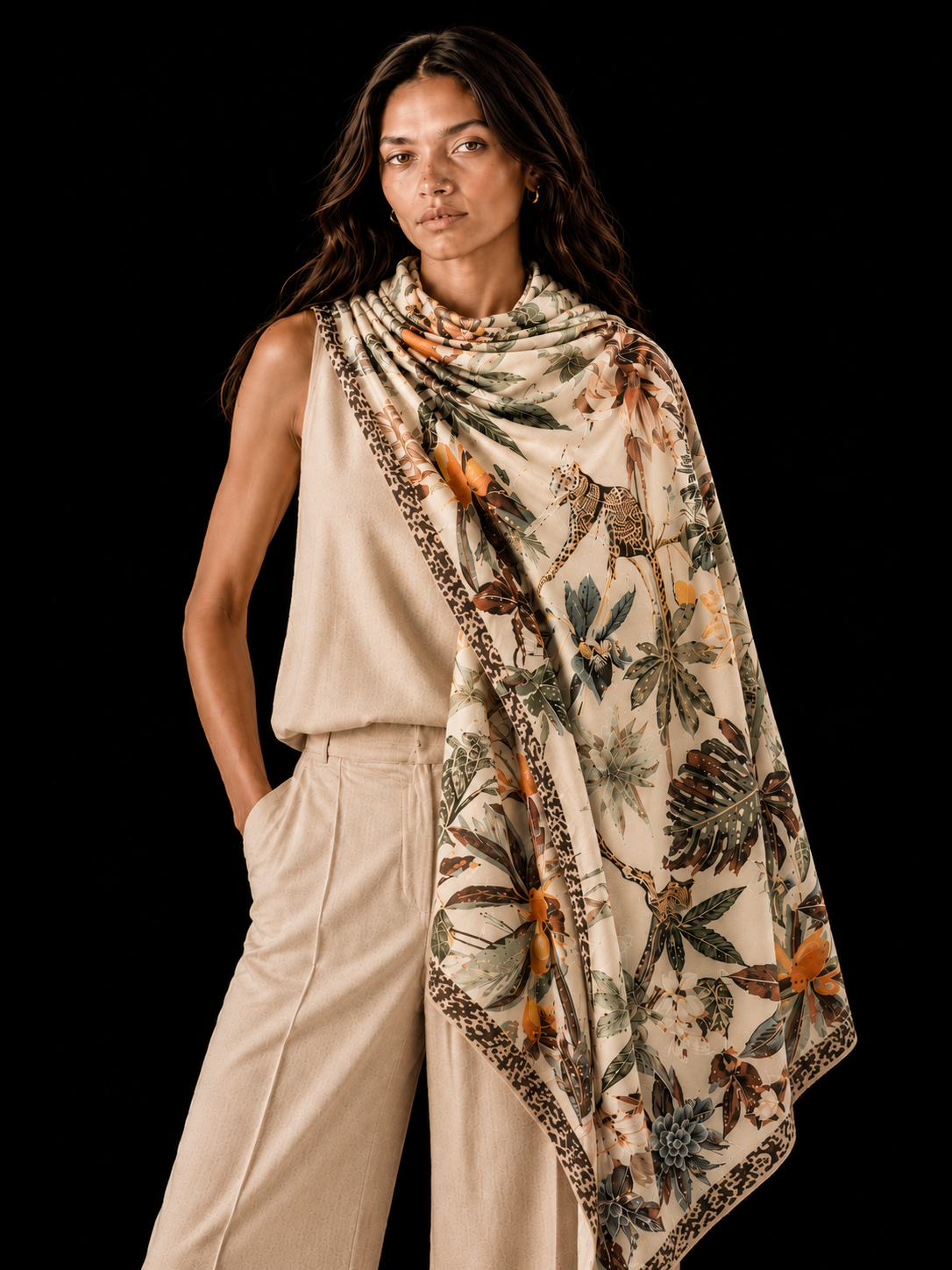 INSTINCT CASHMERE SCARF - OFF WHITE