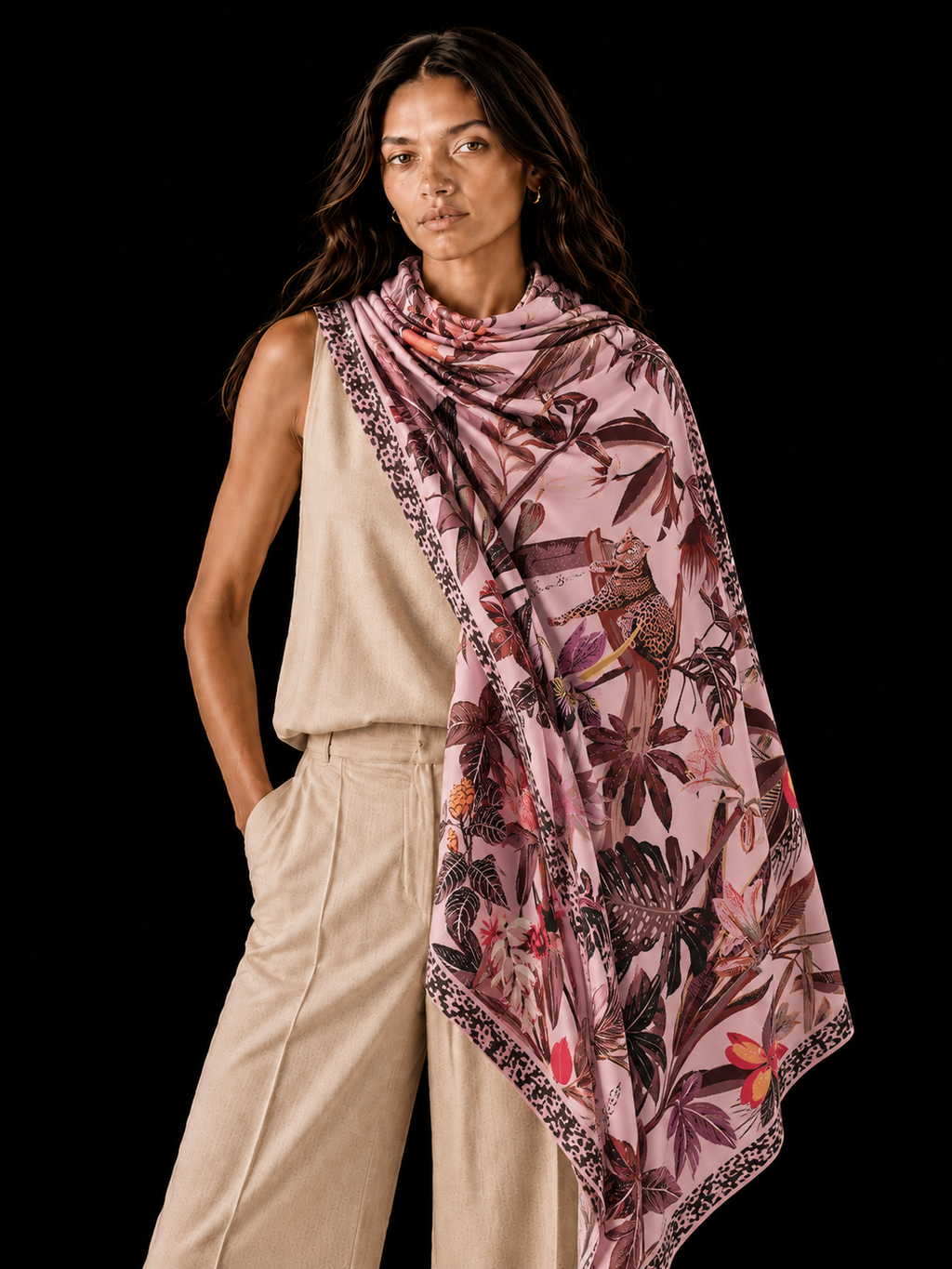 INSTINCT CASHMERE SCARF - LIGHT ROSE