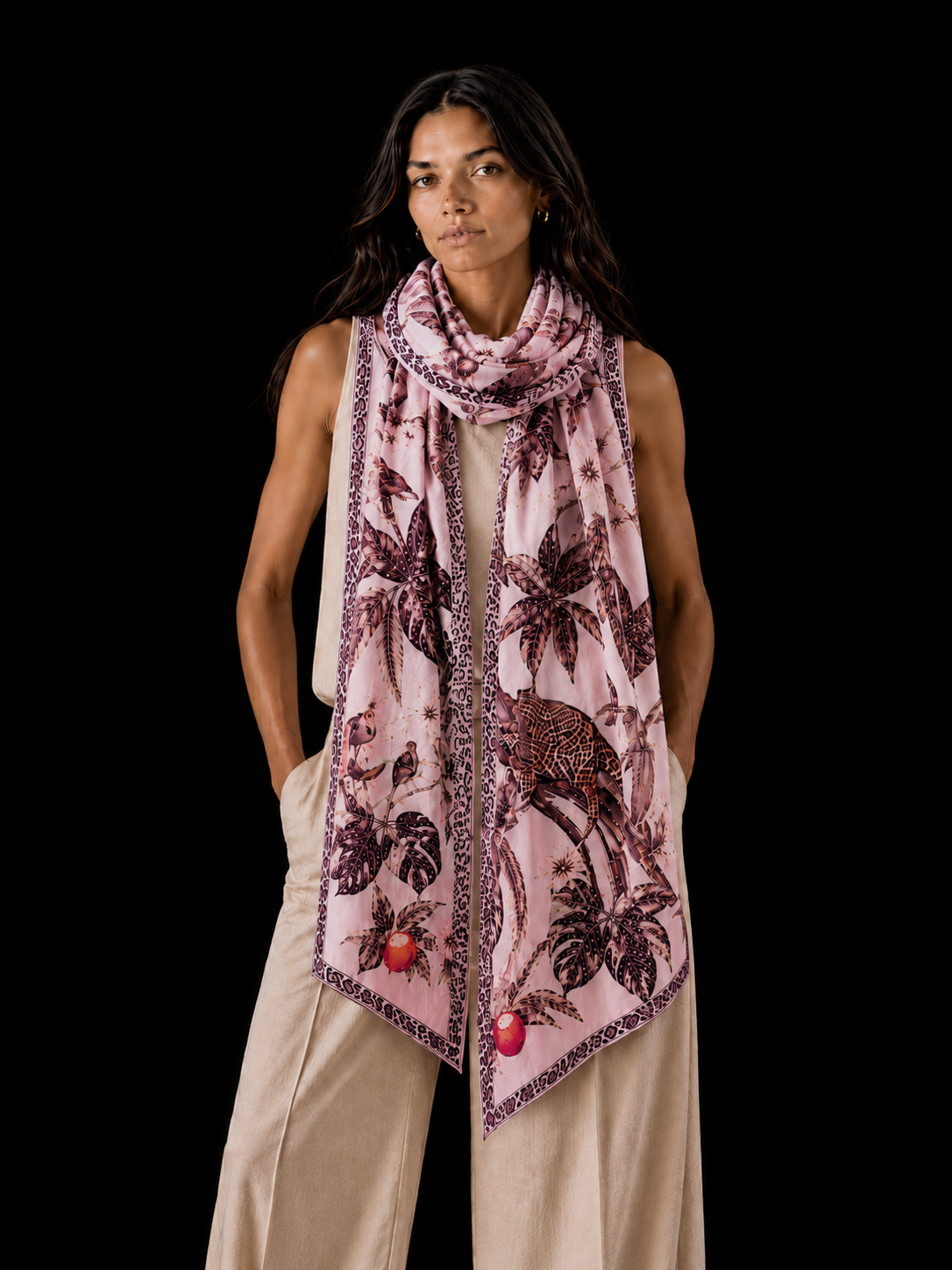 INSTINCT CASHMERE SCARF - LIGHT ROSE