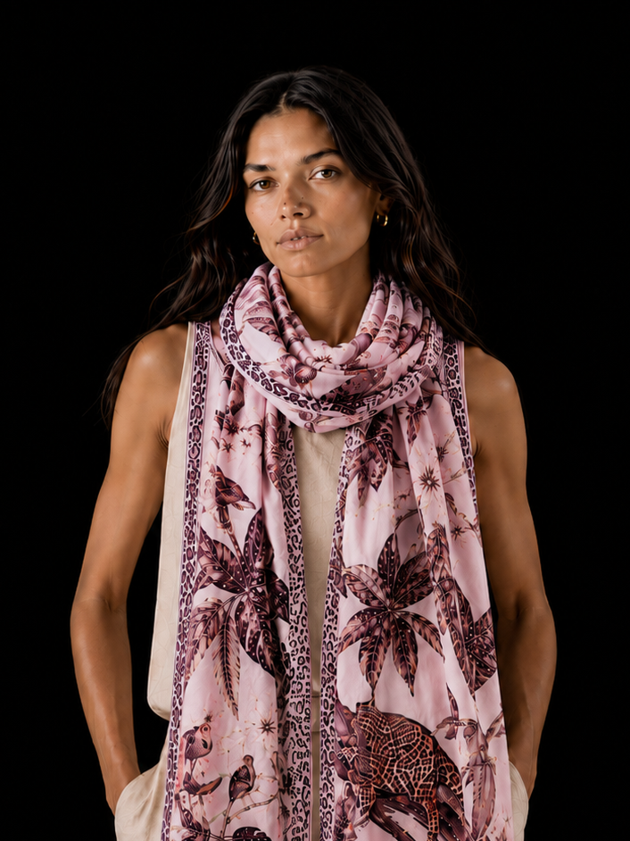 INSTINCT CASHMERE SCARF - LIGHT ROSE