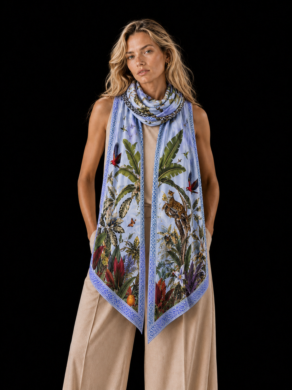 PARADISO CASHMERE SCARF - LIGHT BLUE