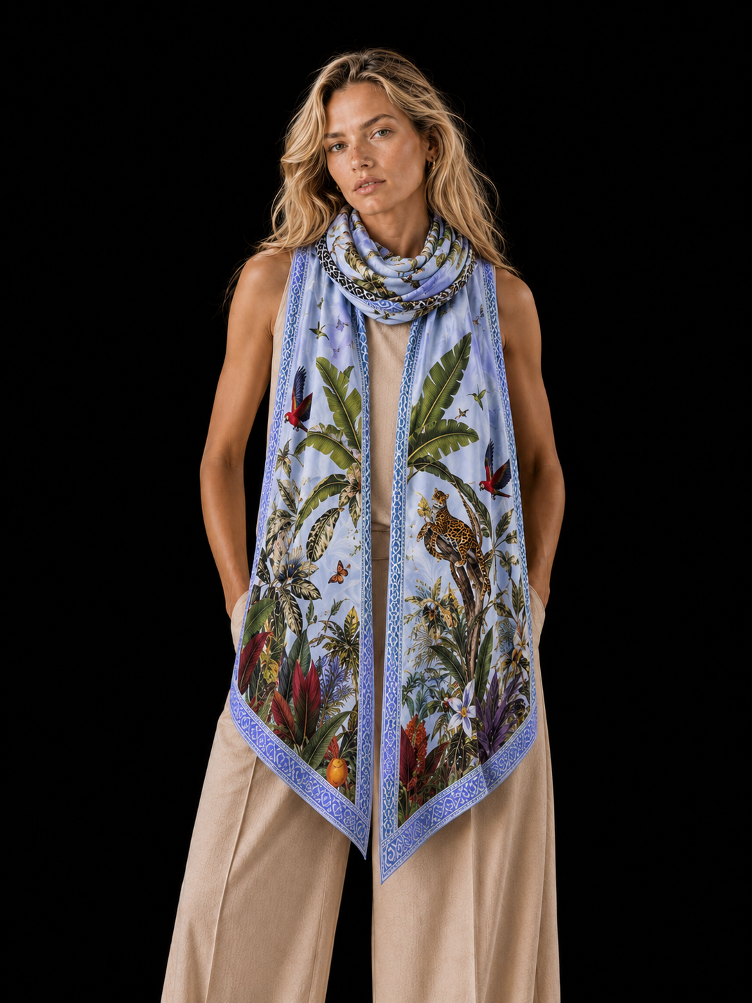 PARADISO CASHMERE SCARF - LIGHT BLUE
