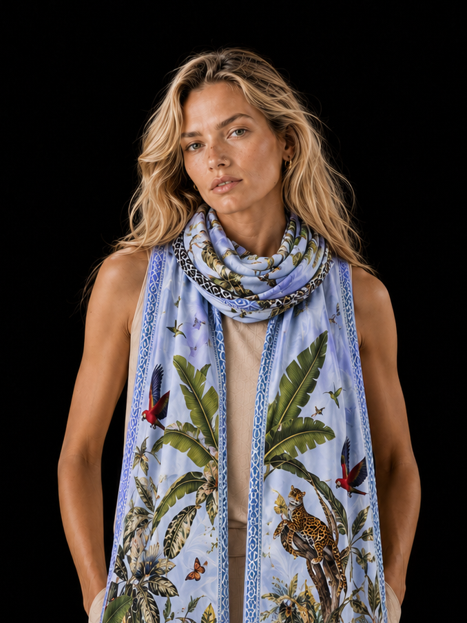 PARADISO CASHMERE SCARF - LIGHT BLUE