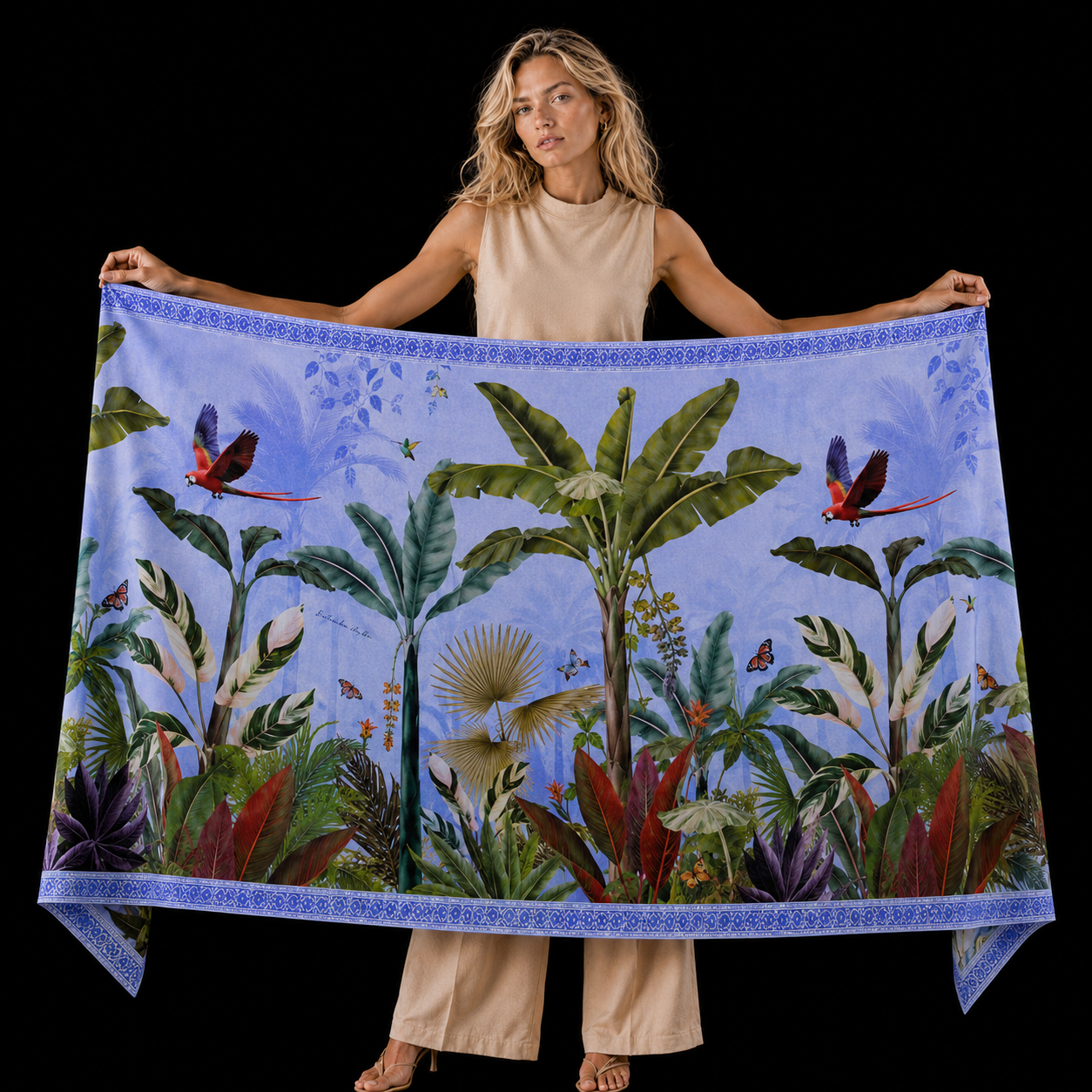 PARADISO CASHMERE SCARF - LIGHT BLUE