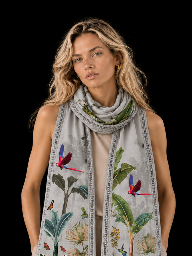 PARADISO CASHMERE SCARF - LIGHT GREY