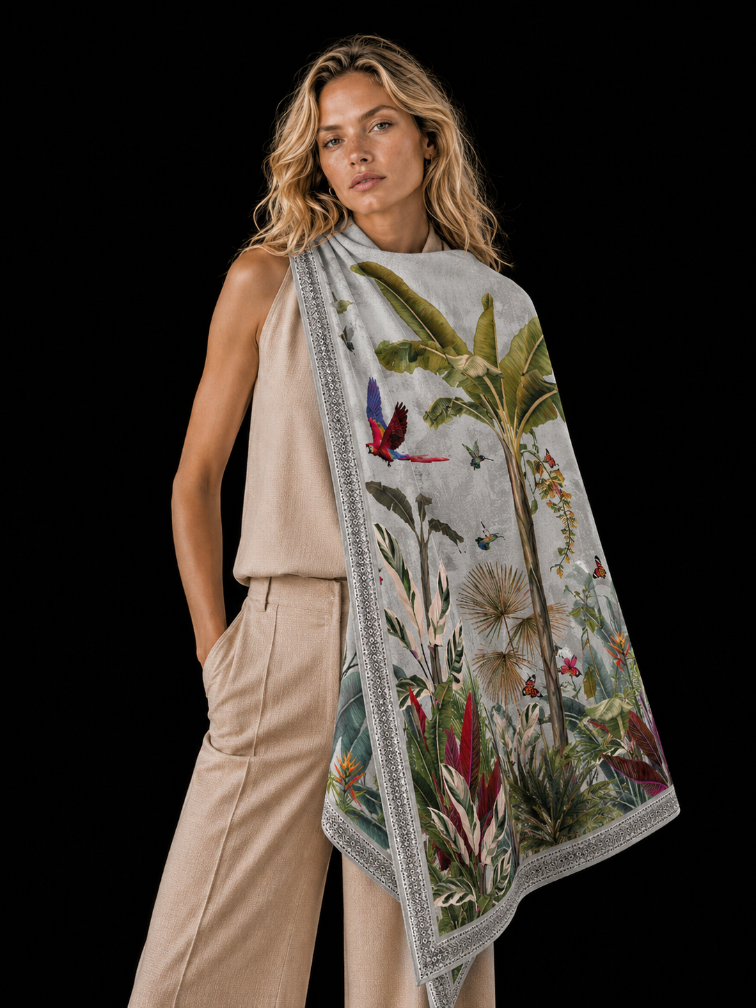 PARADISO CASHMERE SCARF - LIGHT GREY