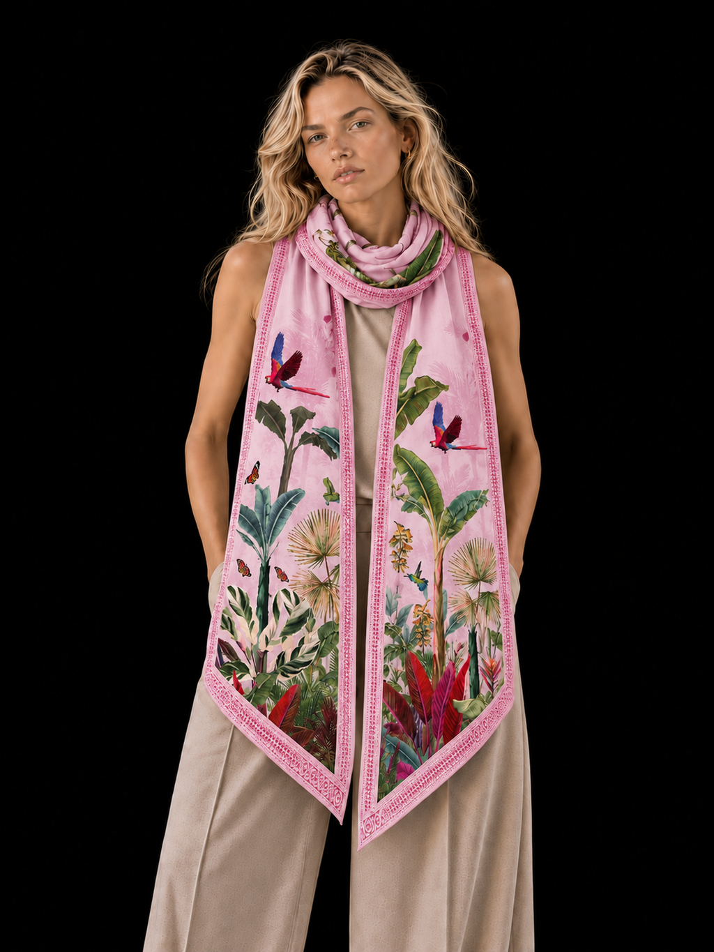 PARADISO CASHMERE SCARF - LIGHT ROSE