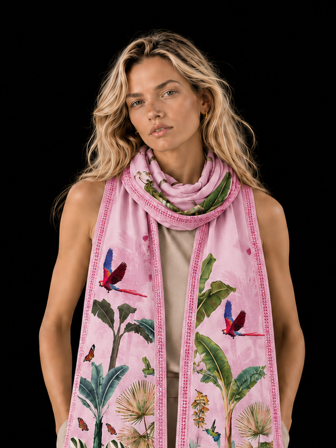 PARADISO CASHMERE SCARF - LIGHT ROSE