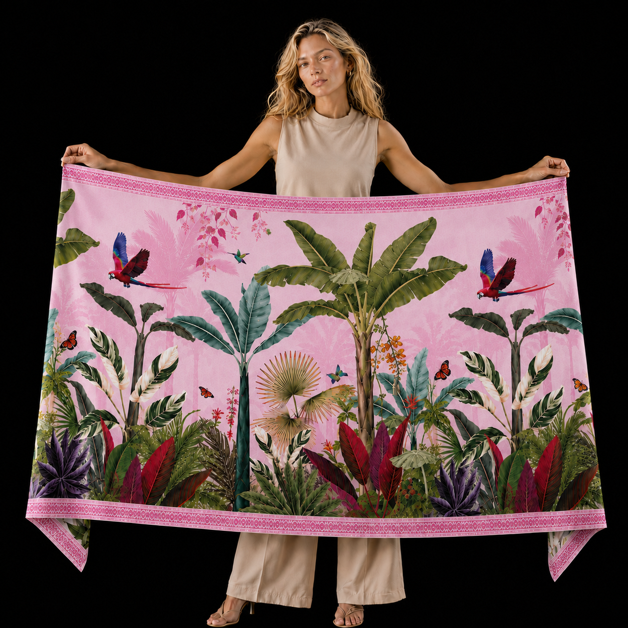 PARADISO CASHMERE SCARF - LIGHT ROSE
