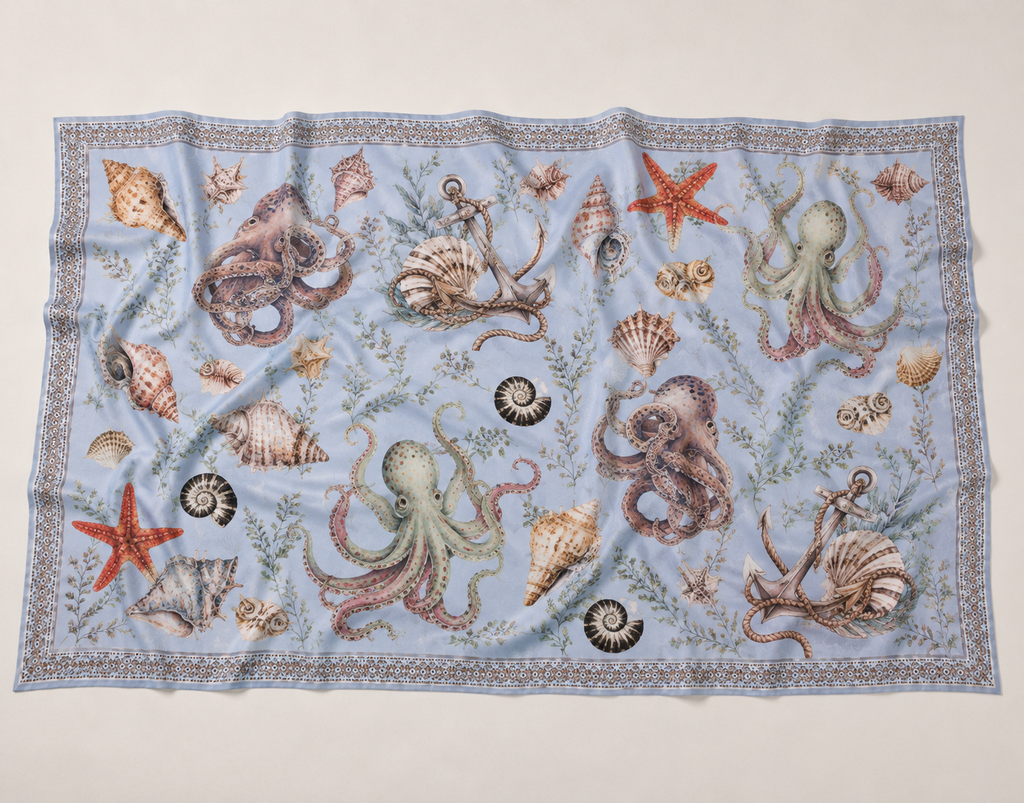 PEARL CASHMERE SCARF - LIGHT BLUE