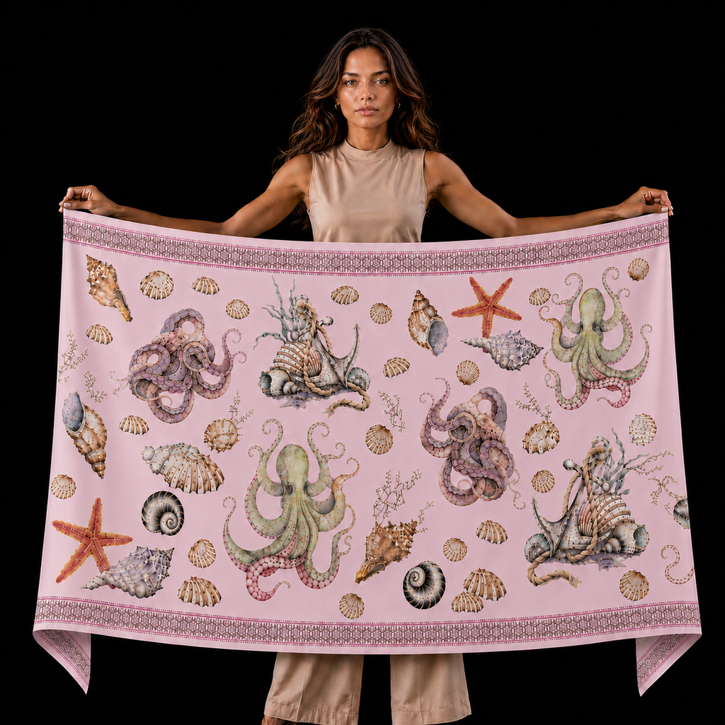PEARL CASHMERE SCARF - LIGHT ROSE