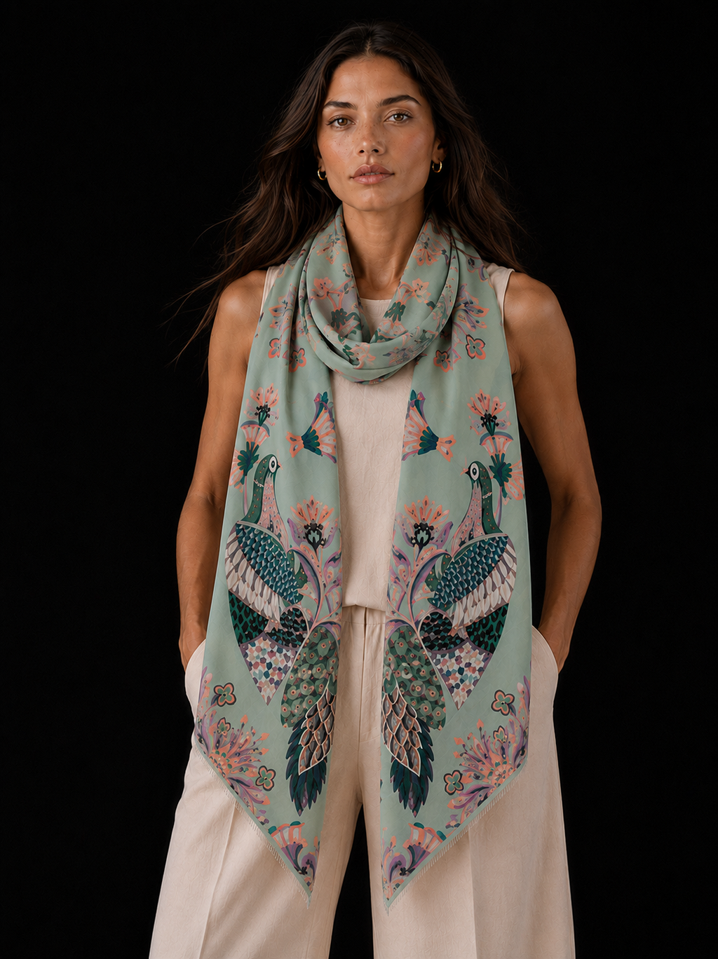 PASTELOVE CASHMERE SCARF - MINT