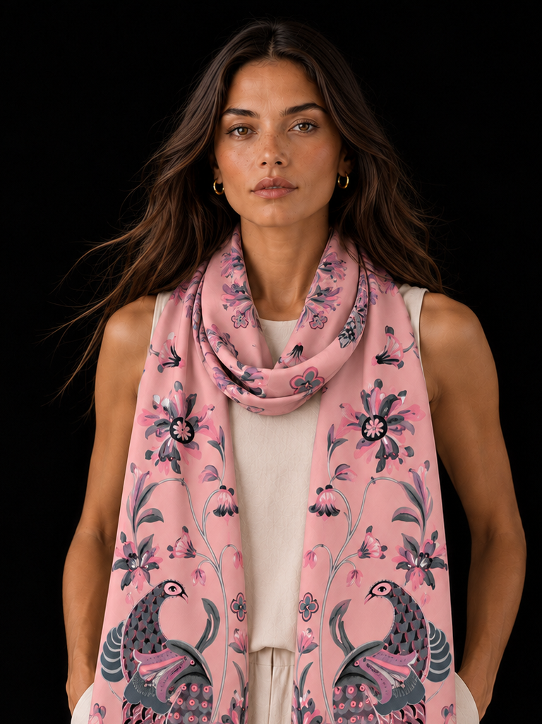 PASTELOVE CASHMERE SCARF - LIGHT ROUGE