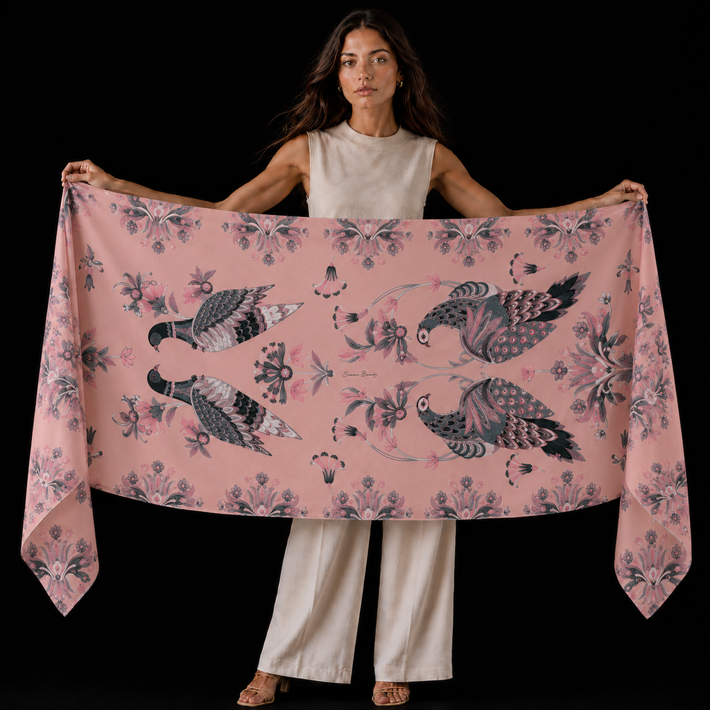 PASTELOVE CASHMERE SCARF - LIGHT ROUGE