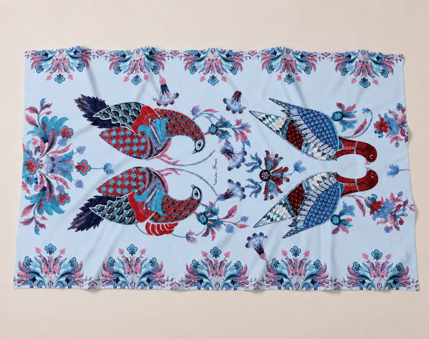 PASTELOVE CASHMERE SCARF - SKY BLUE