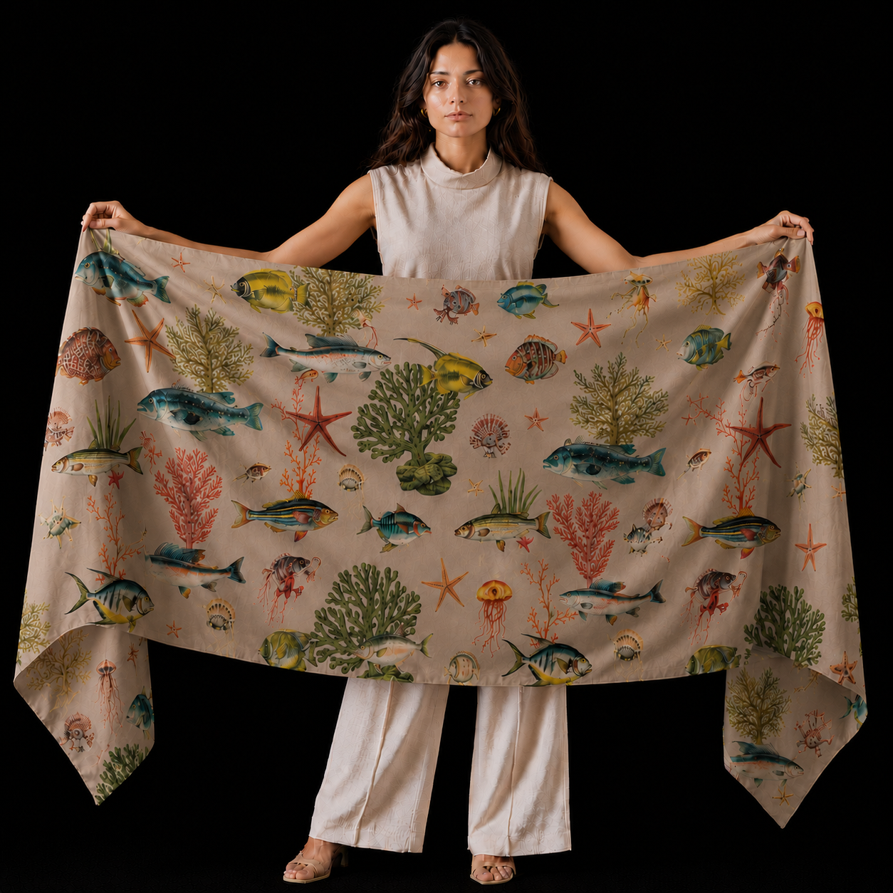 SHOAL CASHMERE SCARF - TAUPE