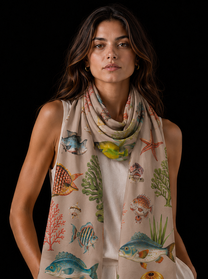 SHOAL CASHMERE SCARF - TAUPE