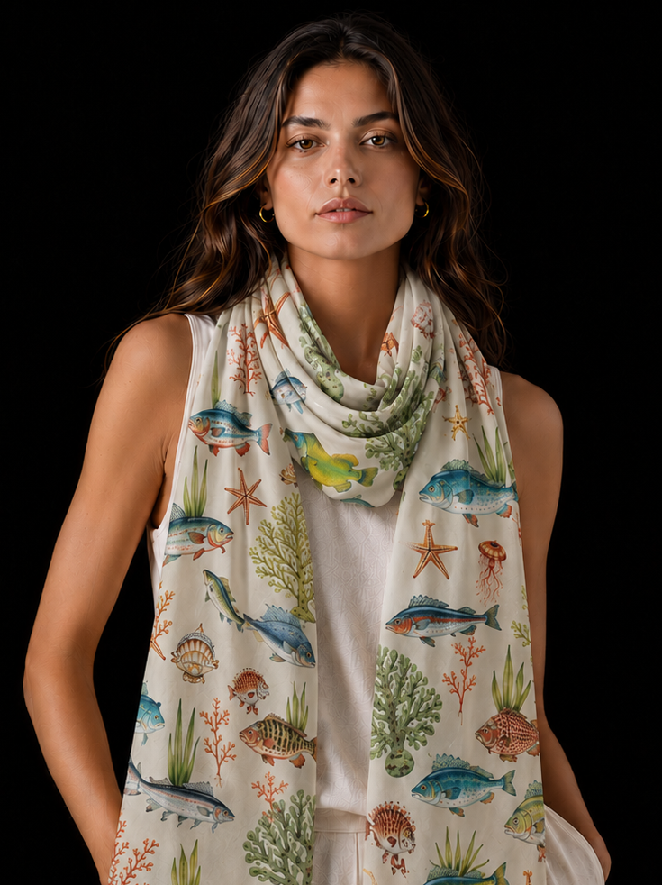 SHOAL CASHMERE SCARF - GREEN