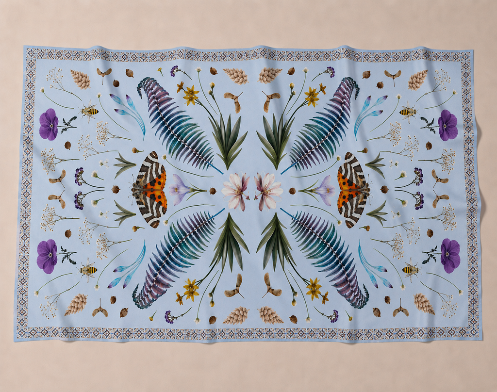 SPRING CASHMERE SCARF - LIGHT BLUE