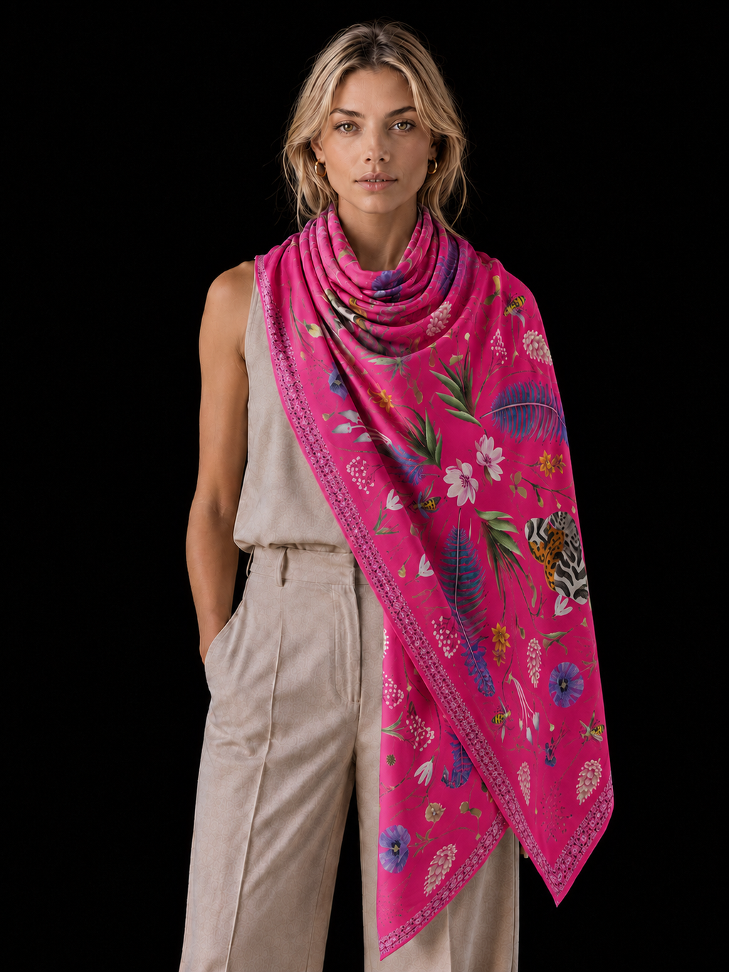 SPRING CASHMERE SCARF - DAYGLOW