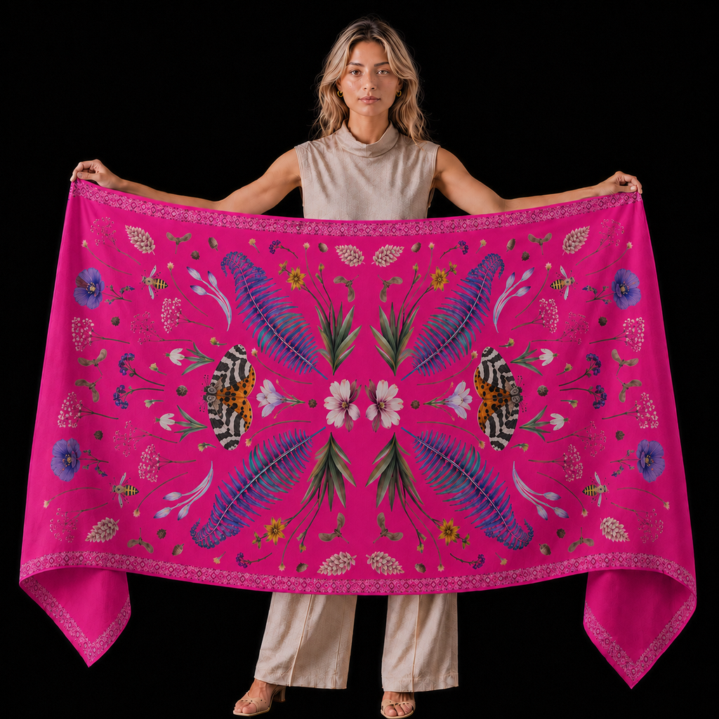SPRING CASHMERE SCARF - DAYGLOW