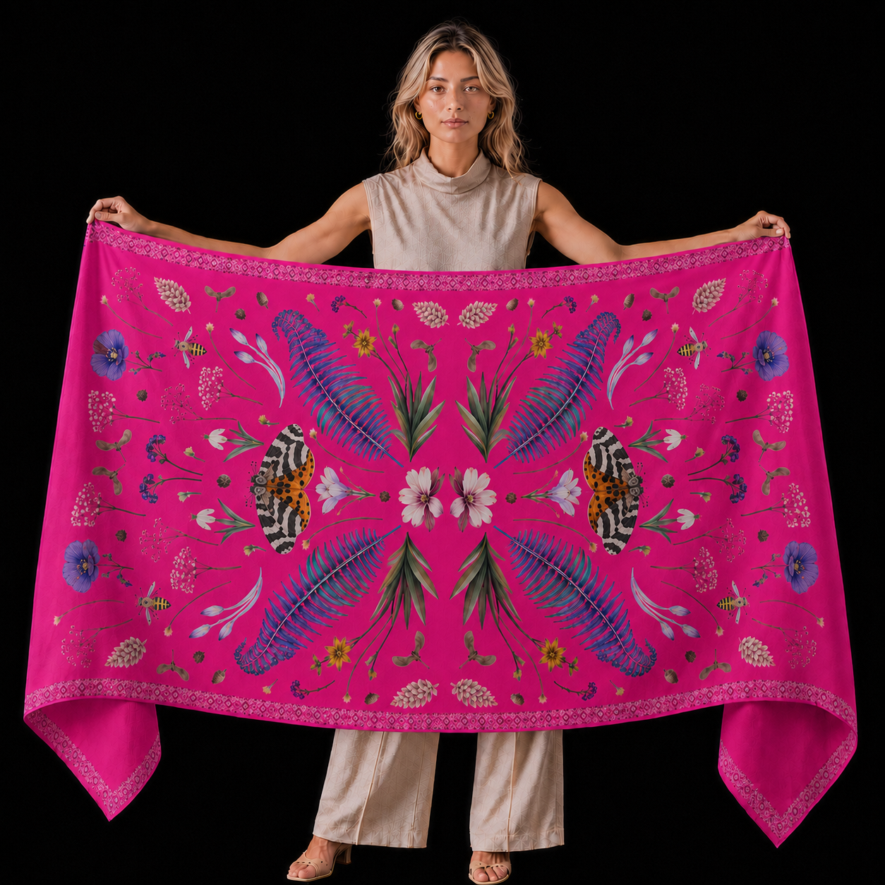 SPRING CASHMERE SCARF - DAYGLOW