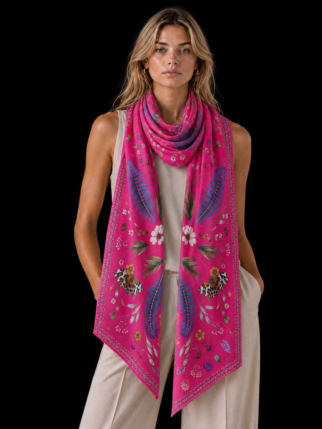 SPRING CASHMERE SCARF - DAYGLOW