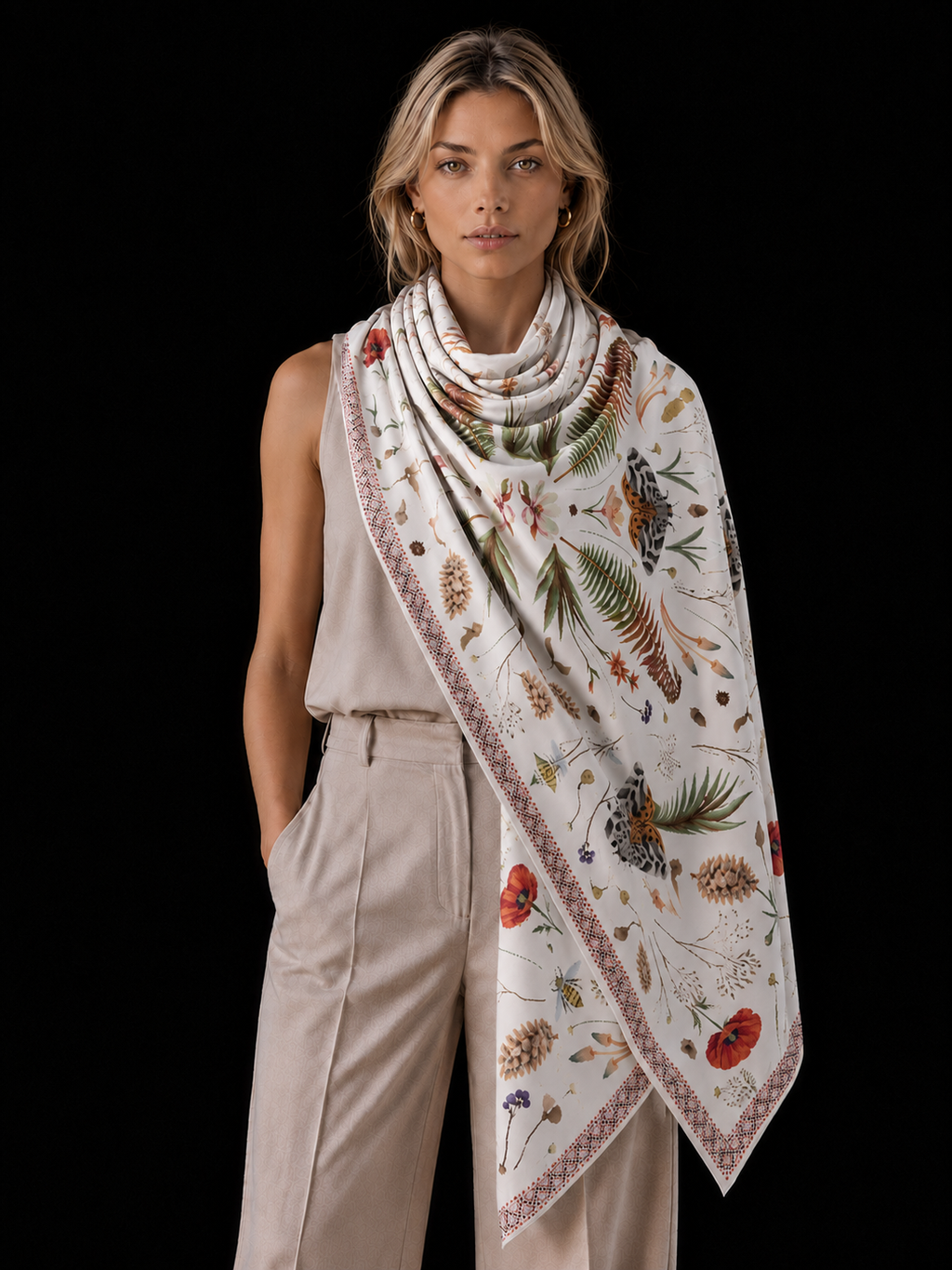 SPRING CASHMERE SCARF - OFF WHITE