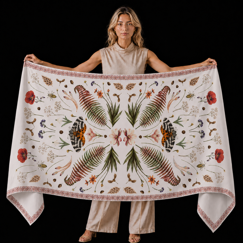 SPRING CASHMERE SCARF - OFF WHITE