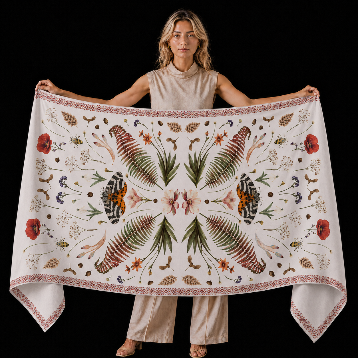 SPRING CASHMERE SCARF - OFF WHITE