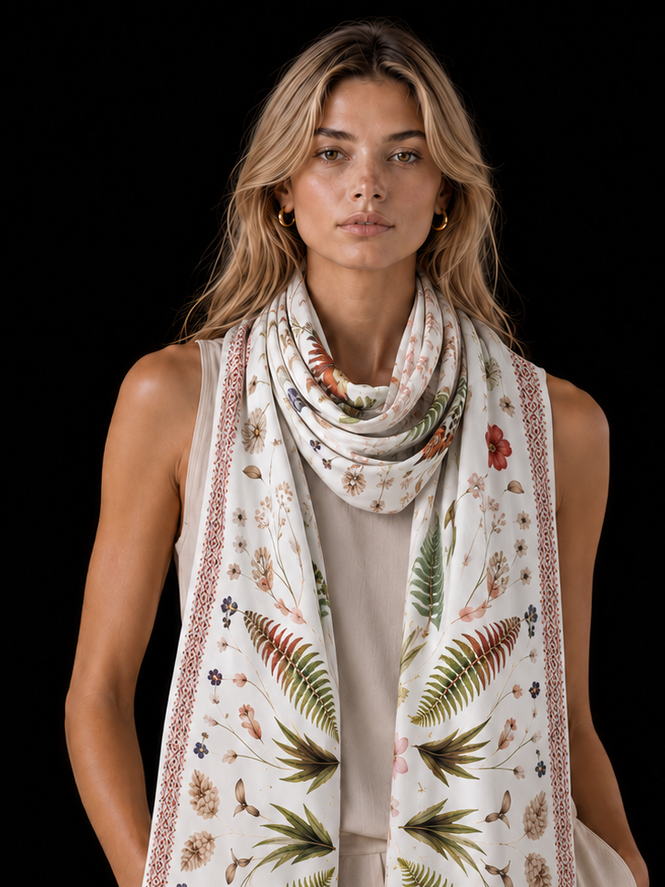 SPRING CASHMERE SCARF - OFF WHITE