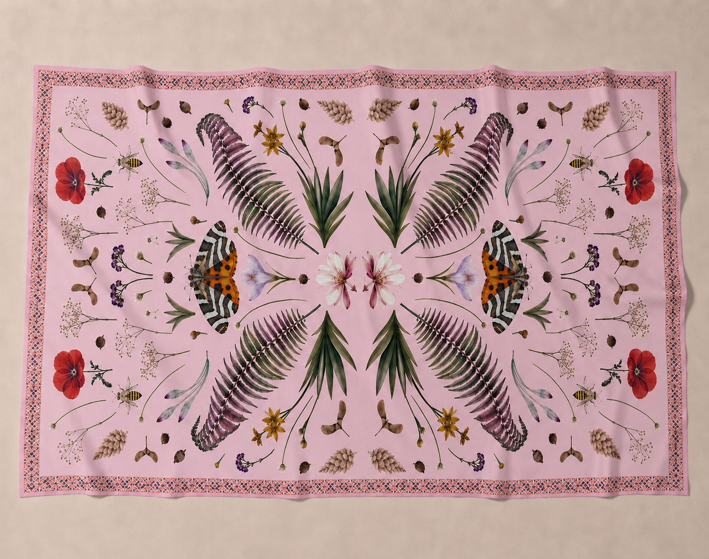 SPRING CASHMERE SCARF - LIGHT ROSE