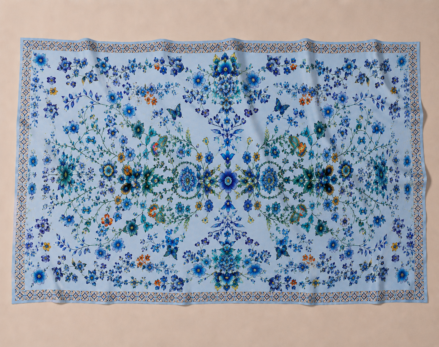 SUMMER CASHMERE SCARF - BLUE